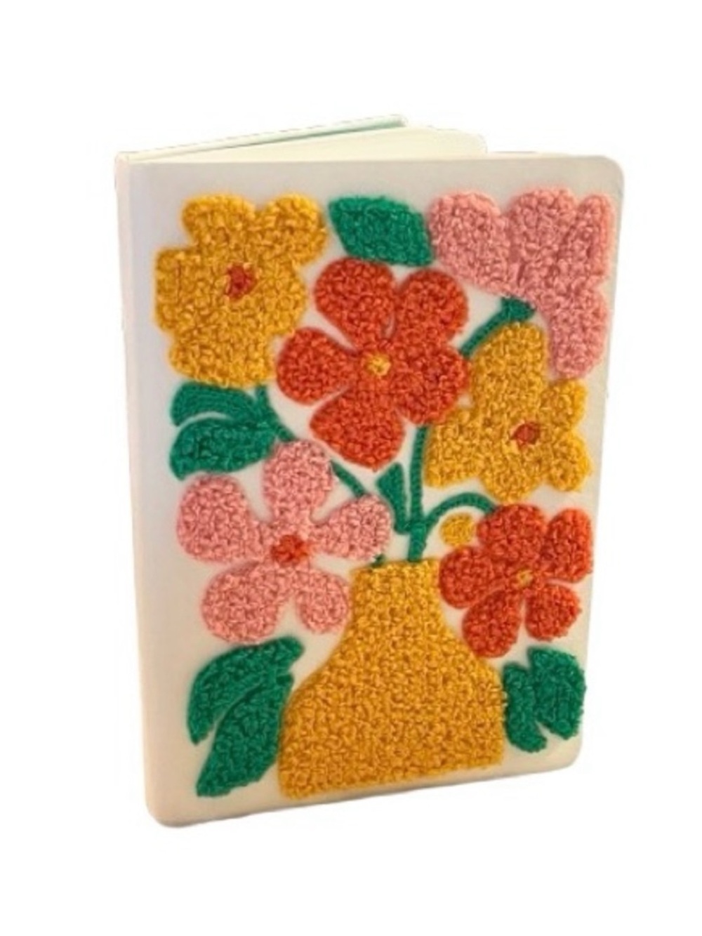 🆕-Embroidered Textured Floral Journal/Notebook - Lined Pages